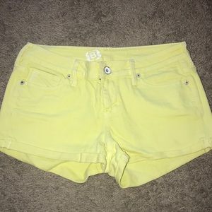 Bullhead yellow shorts.